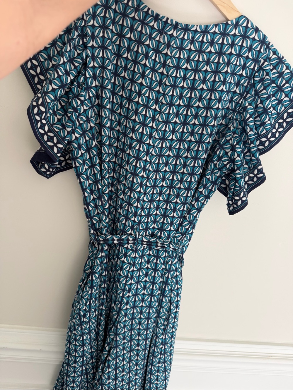 Max Studio Womens Blue Print Capri Jumpsuit Size Xs - Picture 6 of 8